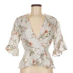 Zara Ivory Peplum Blouse